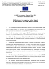 Statement by the Danish EU Presidency in response to the report by the Director of the Office for Democratic Institutions and Human Rights, Ms. Maria Telalian