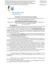 Statement by the Delegation of Ukraine in response to the report by the Head of the OSCE Programme Office in Bishkek, Ambassador Volker Frobarth, and by the Director of the OSCE Academy in Bishkek, Dr. Pal Dunay