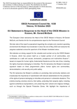 Statement by the Danish EU Presidency in response to the report by the Head of the OSCE Mission in Kosovo, Ambassador Gerard McGurk