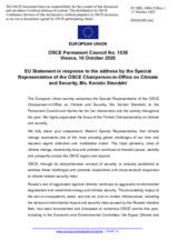 Statement by the Danish EU Presidency in response to the address by the Special Representative of the Chairperson-in-Office on Climate and Security, Ms. Kerstin Stendahl