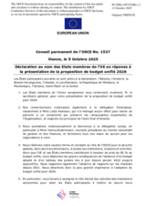 Déclaration au nom des Etats membres de l’UE en réponse à la présentation de la proposition de budget unifié 2026