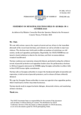 Statement by the Delegation of Norway on the municipal elections in Georgia, held on 4 October 2025