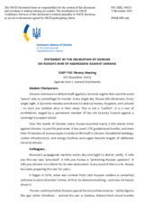 Statement by the Delegation of Ukraine on Russia’s war of aggression against Ukraine