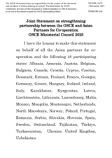 Joint Statement on strengthening partnership between the OSCE and Asian Partners for Co-operation