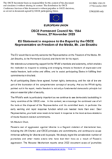 Statement by the Delegation of the European Union in response to the Report by the OSCE Representative on Freedom of the Media
