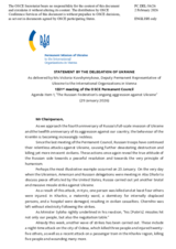 Statement by the Delegation of Ukraine on the The Russian Federation’s ongoing aggression against Ukraine