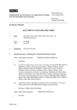 Journal of the 1122 Plenary Meeting of the Forum for Security Co-operation