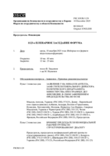 Journal of the 1123 Plenary Meeting of the Forum for Security Co-operation