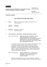 Journal of the 1123 Plenary Meeting of the Forum for Security Co-operation