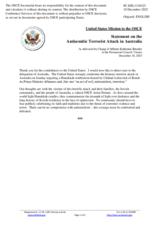 Statement by the Delegation of the United States on the Antisemitic Terrorist Attack in Australia