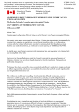 Statement by the Delegation of Canada on the Russian Federation’s ongoing aggression against Ukraine