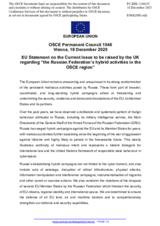 Statement by the Delegation of the European Union on the Russian Federation’s hybrid activities in the OSCE region