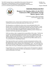 Statement by the Delegation of the United States on the opening Address by the OSCE Chairman-in-Office