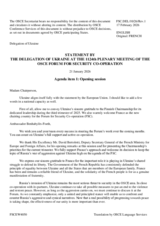 Statement by the Delegation of Ukraine on the Opening session under the French Chairmanship