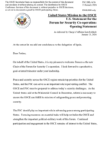 Statement by the Delegation of the United States on the Opening session under the French Chairmanship