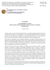 Statement by the Delegation of Armenia on the Opening session under the French Chairmanship