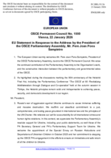 Statement by the Delegation of the European Union in response to the Address by the President of the OSCE Parliamentary Assembly