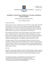 Statement by the Delegation of Norway on  “The Russian Federation’s Ongoing Aggression Against Ukraine”