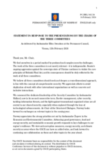  Statement by the Delegation of Norway on “Presentation by the Chairs of the Three Committees: The Security Committee, the Economic and Environmental Committee and the Human Dimension Committee”