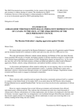  Statement by the Delegation of Canada on “The Russian Federation’s Ongoing Aggression Against Ukraine”