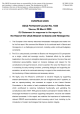 Statement by the Delegation of the European Union on “Report by the Head of the OSCE Mission to Bosnia and Herzegovina”