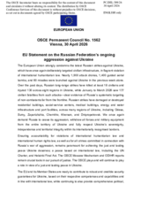 Statement by the Delegation of the European Union on “The Russian Federation’s Ongoing Aggression Against Ukraine”