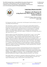 Statement by the Delegation of the United States of America on “Report by the Acting Head of the OSCE Mission to Moldova”