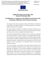 Statement by the Delegation of the European Union on the "Address by the President of the Committee of Ministers of the Council of Europe, H.E. Mr. Mihai Popșoi"