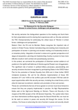 Statement by the Delegation of the European Union on the "Security Dialogue: women in the armed forces, challenges and perspectives"