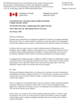Statement by the Delegation of Canada on “The Russian Federation’s Ongoing Aggression Against Ukraine”