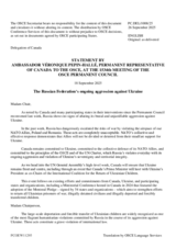 Statement by the Delegation of Canada on the Russian Federation’s ongoing aggression against Ukraine