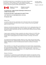 Statement by the Delegation of Canada on the Russian Federation’s ongoing aggression against Ukraine