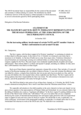 Statement by the Delegation of the Russian Federation on the increasing military involvement of certain NATO and EU member States in yet more confrontation in and around Ukraine