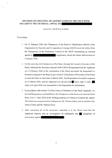 OSCE Panel of Adjudicators Decision 2/2026 OSCE Panel of Adjudicators Decision 2/2026