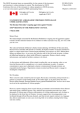  Statement by the Delegation of Canada on “The Russian Federation’s Ongoing Aggression Against Ukraine”