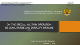 Presentation by the Russian Federation