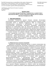 Questionnaire by Tajikistan