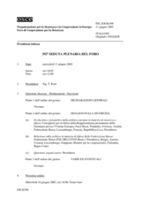 Journal of the 392nd Plenary Meeting of the Forum for Security Co-operation (it)