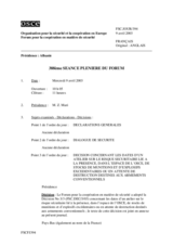 Journal of the 388th Plenary Meeting of the Forum for Security Co-operation (fr)