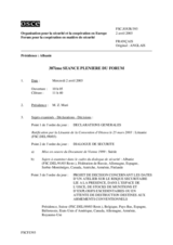 Journal of the 387th Plenary Meeting of the Forum for Security Co-operation (fr)