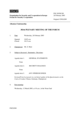 Journal of the 383rd Plenary Meeting of the Forum for Security Co-operation