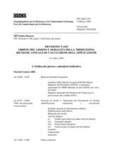 Forum for Security Co-operation Decision No. 1/03 (it)