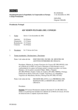 Journal of the 426th Plenary Meeting of the Permanent Council (es)