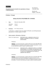 Journal of the 423rd Plenary Meeting of the Permanent Council (fr)