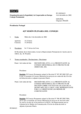 Journal of the 423rd Plenary Meeting of the Permanent Council (es)