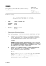 Journal of the 422nd Plenary Meeting of the Permanent Council (fr)