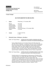 Journal of the 421st Plenary Meeting of the Permanent Council (de)