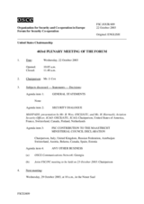 Journal of the 403rd Plenary Meeting of the Forum for Security Co-operation