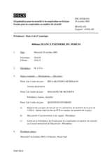 Journal of the 404th Plenary Meeting of the Forum for Security Co-operation (fr)