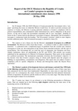 OSCE Mission to Croatia status report, January - May 1998
